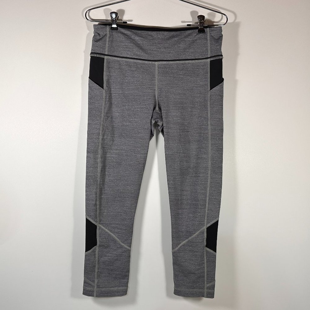 Lululemon Athletica Gray Work Out Leggings Women Size 8 - Picture 1 of 7